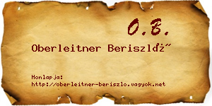 Oberleitner Beriszló névjegykártya